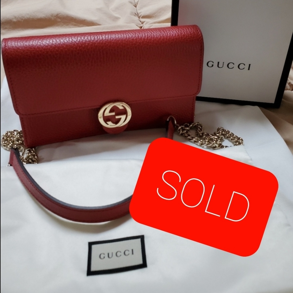 Gucci Red Interlocking GG Logo Bag